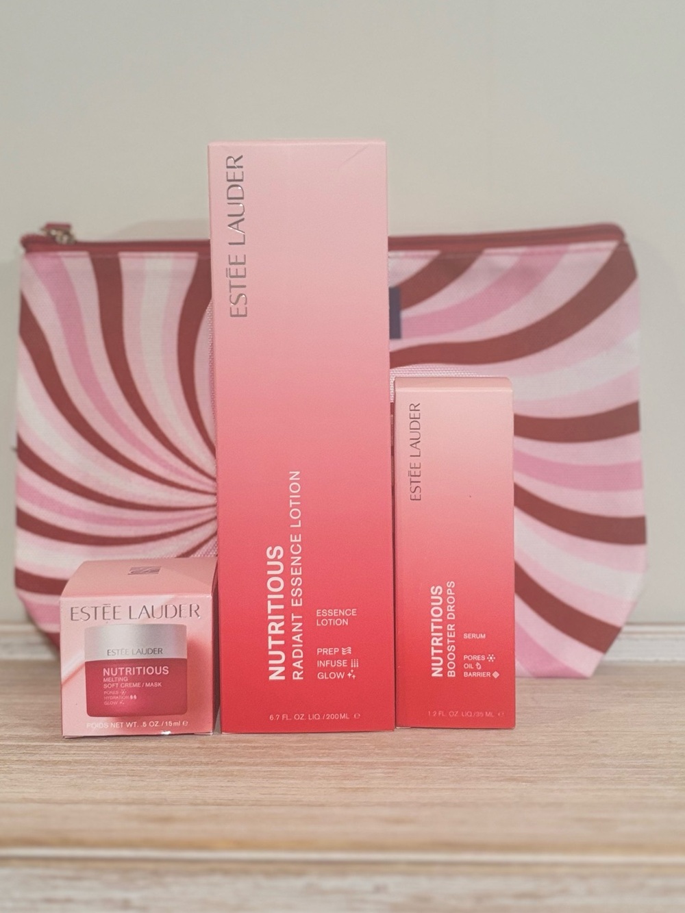 🆕 NIB 3 Piece Estée Lauder Nutritious Set With Cosmetic Bag